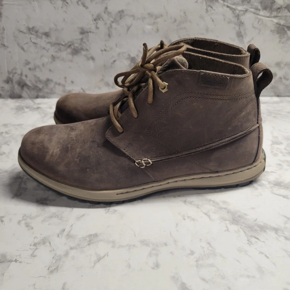 Columbia Redmond Brown Leather Chukka‎ Boots Mens Lace Up Mid Top Hiking Shoes 9